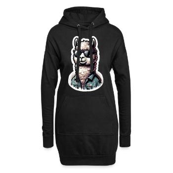 Veste en jean Alpaca Cool Sunglasses - Sweat-shirt à capuche long Femme - noir - Devant