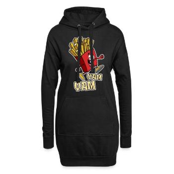 Pommes Yam, Yam - Fast Food - Geschenk - Hoodie-Kleid - Schwarz - Vorne