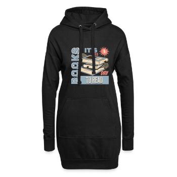 C’est une bonne journée pour lire un livre - Lire des livres - Sweat-shirt à capuche long Femme - noir - Devant