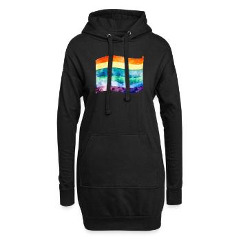 LGBT-Flagge - Hoodie-Kleid - Schwarz - Vorne