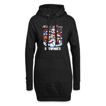 Weihnachten Schneemann Kumpel Freunde Fun Lustig - Hoodie-Kleid - Schwarz - Vorne