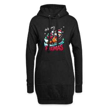 Merry Foxmas Renard Ski Ski Fun Drôle - Sweat-shirt à capuche long Femme - noir - Devant