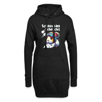 cochon d’Inde bataille de boules de neige Hiver Ski Fun - Sweat-shirt à capuche long Femme - noir - Devant
