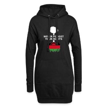 Malawi Never Forget Your Roots - Hoodie-Kleid - Schwarz - Vorne