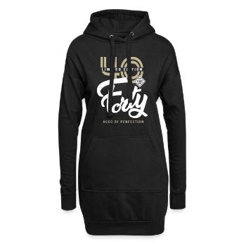 40 Jahre vierzig Geburtstagsgeschenk 40 Jahre - Hoodie-Kleid - Schwarz - Vorne