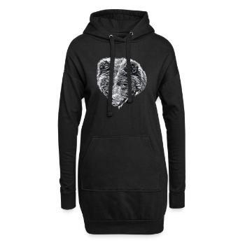 LAURA Kopf SW - Hoodie-Kleid - Schwarz - Vorne