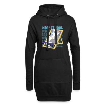 Crème glacée Été Plage Crème glacée Chat de vacances - Sweat-shirt à capuche long Femme - noir - Devant