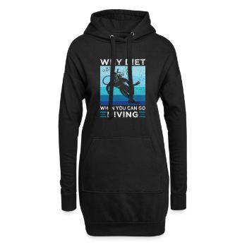 Warum abnehmen wenn du Tauchen Kannst Witz Humor - Hoodie-Kleid - Schwarz - Vorne