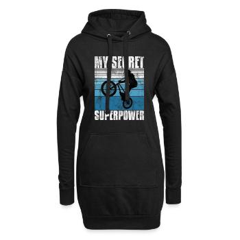 Le BMX est mon cadeau secret de bicyclette de roue de superpuissance - Sweat-shirt à capuche long Femme - noir - Devant