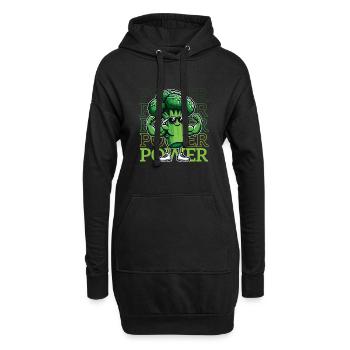Vegan Vegetarisch Brokkoli Fitness Bodybuilding - Hoodie-Kleid - Schwarz - Vorne