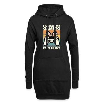 Easter Gamer Ich habe mein Spiel pausiert, um Eier zu suchen - Hoodie-Kleid - Schwarz - Vorne