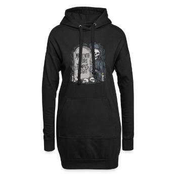 Memento Mori Tempus Fugit Skelett Stoiker - Hoodie-Kleid - Schwarz - Vorne