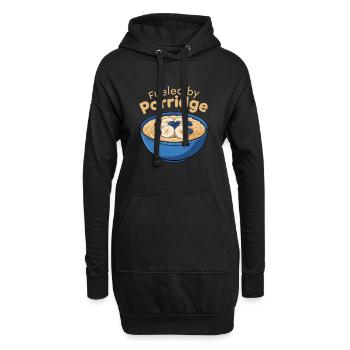 Lustiger Porridge Gesundes Essen Haferflocken Frühstück - Hoodie-Kleid - Schwarz - Vorne