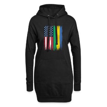 Racines gabonaises et drapeau américain du Gabon - Sweat-shirt à capuche long Femme - noir - Devant