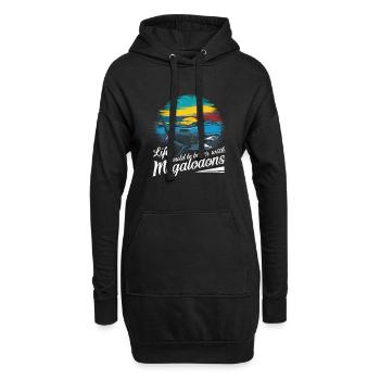 Das Leben wäre schöner mit Megalodon Funny Shark - Hoodie-Kleid - Schwarz - Vorne
