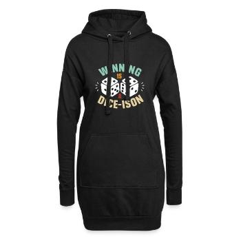 Brettspiel Geeks lustiges Sprichwort Würfelrollen Wortspiel - Hoodie-Kleid - Schwarz - Vorne