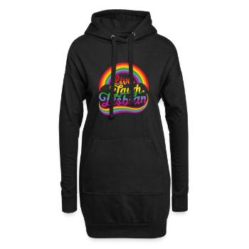 Live Laugh Lesbian Lesbian Pride LGBTQ+ Pride Mont - Sweat-shirt à capuche long Femme - noir - Devant