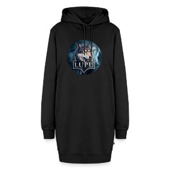 Der Wolf - Hoodie-Kleid - Schwarz - Vorne - AI Model Female 172 light (172cm)