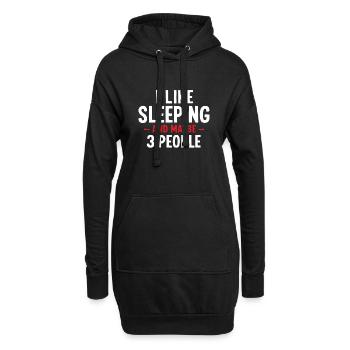 Ich mag Schlafen und vielleicht drei Leute, die sich ausruhen - Hoodie-Kleid - Schwarz - Vorne