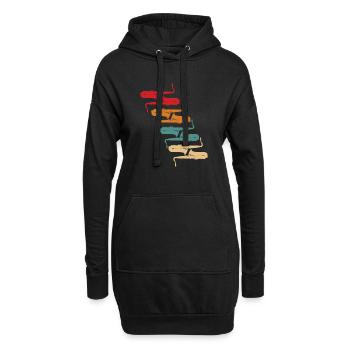 Vintage Saxophone Instrument Saxophonist Music - Sweat-shirt à capuche long Femme - noir - Devant