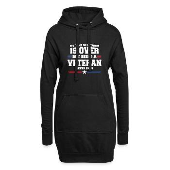 Meine Zeit in Uniform ist vorbei, aber ein Veteran zu sein, Nev - Hoodie-Kleid - Schwarz - Vorne