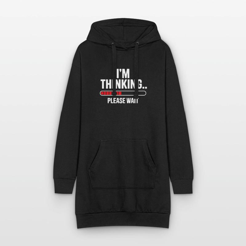 I'm thinking please wait funny nerd loading brain Hoodie Dress
