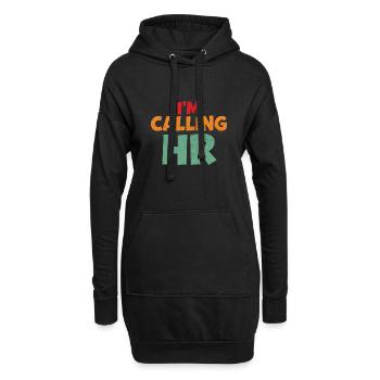 J’appelle les RH drôle humour de bureau collègues - Sweat-shirt à capuche long Femme - noir - Devant