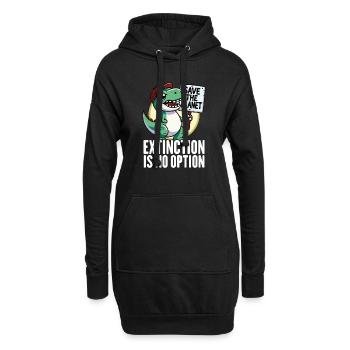 Aussterben ist keine Option Dinosaurier Umwelt - Hoodie-Kleid - Schwarz - Vorne