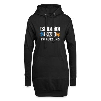 Piece Out I’m déroutant Funny Pun Jigsaw Puzzle - Sweat-shirt à capuche long Femme - noir - Devant