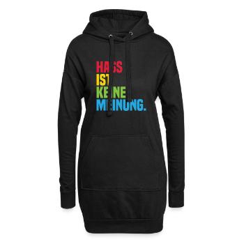 La haine n’est pas une déclaration d’opinion contre la droite - Sweat-shirt à capuche long Femme - noir - Devant
