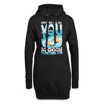 Meerschweinchen Turmspringen Schwimmen - Hoodie-Kleid - Schwarz - Vorne