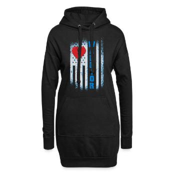 Operation am offenen Herzen Krieger Warrior - Hoodie-Kleid - Schwarz - Vorne