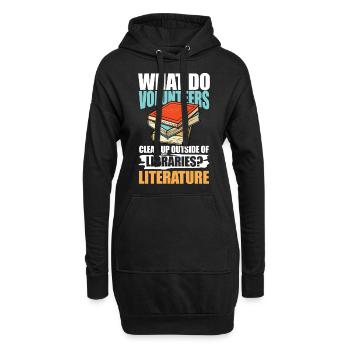 What Do Volunteers Libraries Literature - Hoodie-Kleid - Schwarz - Vorne