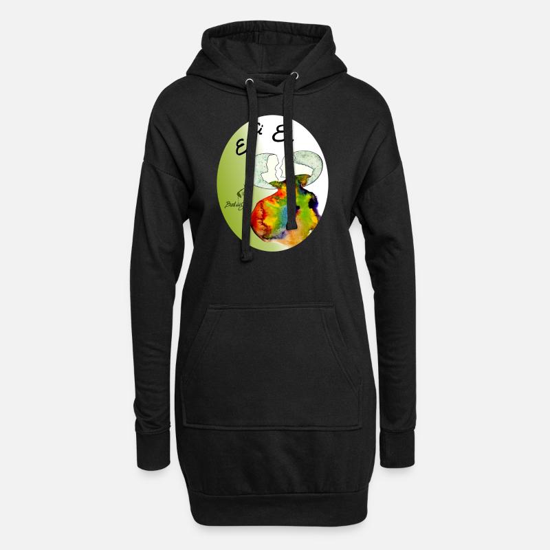 Ei Ei Ei Regenbogenei - Hoodie-Kleid - Schwarz
