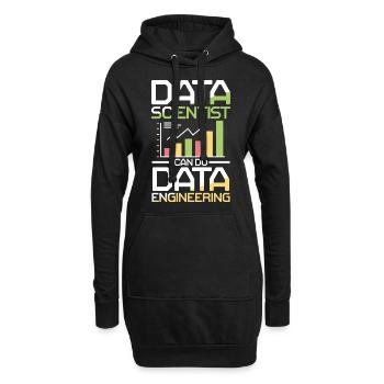 Data Scientists Can Do Data Engineering - Hoodie-Kleid - Schwarz - Vorne