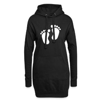 Pieds bébé - Pieds bébé T-shirt - Sweat-shirt à capuche long Femme - noir - Devant