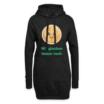Wir glauben immer noch mit Pluto - Hoodie-Kleid - Schwarz - Vorne