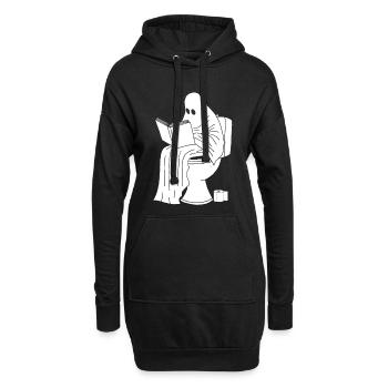 La pause du fantôme - Sweat-shirt à capuche long Femme - noir - Devant