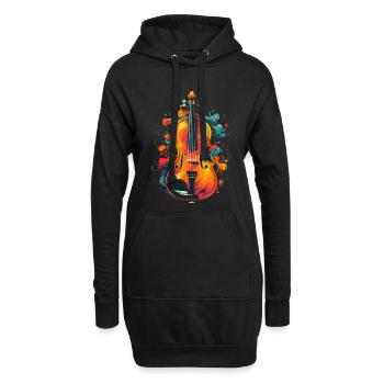 Violine - Hoodie-Kleid - Schwarz - Vorne