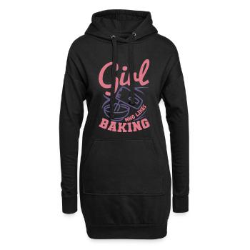 Bäckerin - Hoodie-Kleid - Schwarz - Vorne