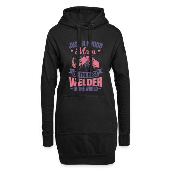 Mère soudeuse - Sweat-shirt à capuche long Femme - noir - Devant
