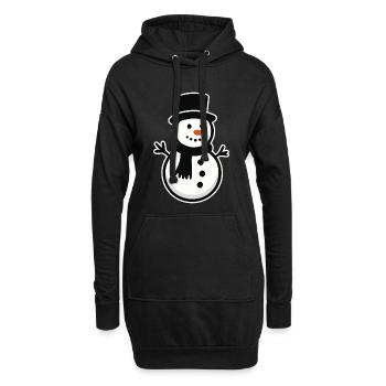 Schneemann - Hoodie-Kleid - Schwarz - Vorne