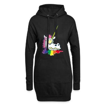 Tête coupée d'une licorne - Sweat-shirt à capuche long Femme - noir - Devant