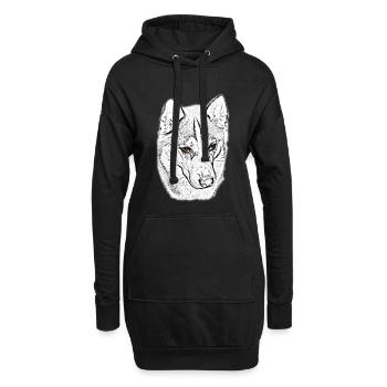 Étude de la ligne de Wolfskopf - Sweat-shirt à capuche long Femme - noir - Devant