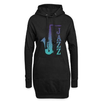 Jazz Saxo - Sweat-shirt à capuche long Femme - noir - Devant