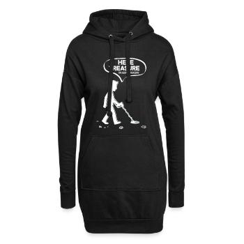 Tiens, Détecteur drôle de trésors - Sweat-shirt à capuche long Femme - noir - Devant