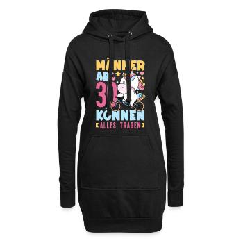 Männer Ab 30 Einhorn Humor - Hoodie-Kleid - Schwarz - Vorne