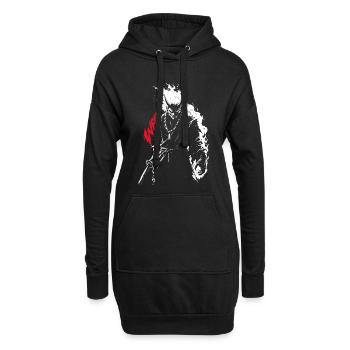 Guerrier Oni des Flammes Démoniaques Furieuses - Sweat-shirt à capuche long Femme - noir - Devant
