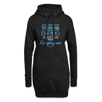 Dans ma ma tête je suis dans mon camping-car - Sweat-shirt à capuche long Femme - noir - Devant