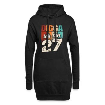 Digga Ich Bin 27 Jahre 27. Geburtstag - Hoodie-Kleid - Schwarz - Vorne